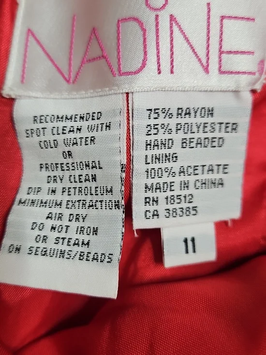 Red Beaded Spaghetti-Strap Evening Gown Size 11 (Juniors) - Picture 6 of 6